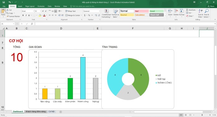 Mẫu file quản lý thông tin khách hàng bằng Excel 2