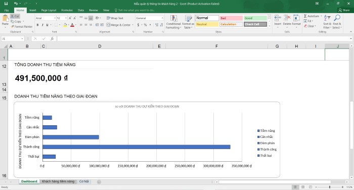 Mẫu file quản lý thông tin khách hàng bằng Excel 3