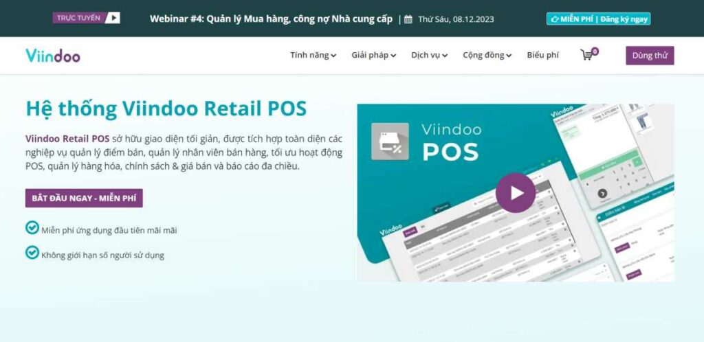 Phần mềm Viindoo Retail POS